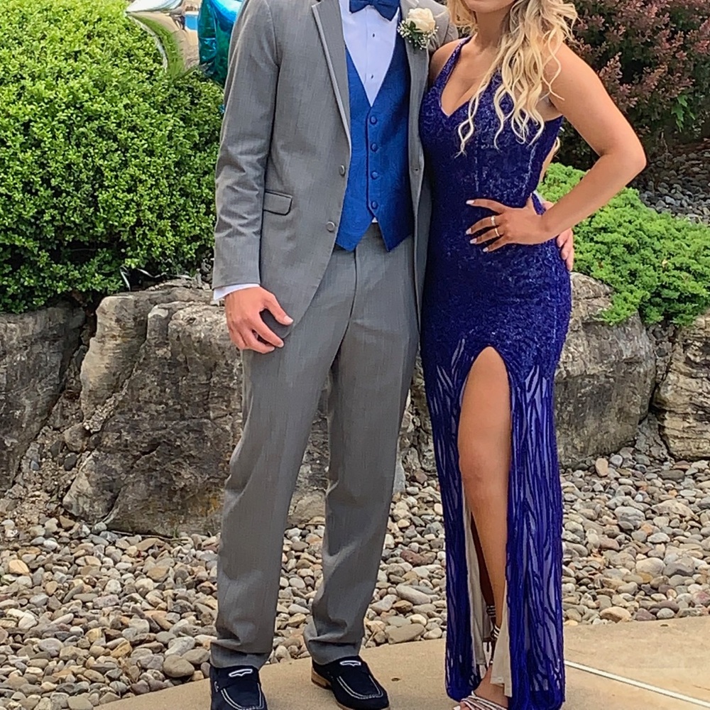 royal blue prom dress